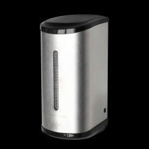 The ZINGER stainless steel automatic hand sanitizer dispenser uses infrared to automatically sense liquid