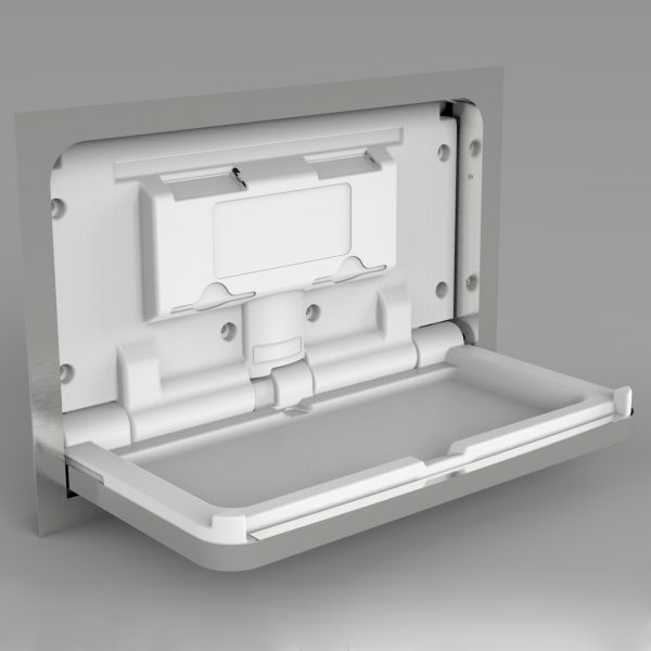 Recessed STAINLESS STEEL HORIZONTAL BABY CHANGING STATION